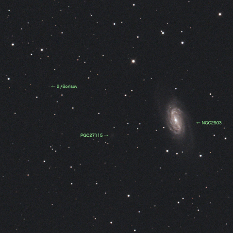 NGC2903に接近したボリソフ彗星