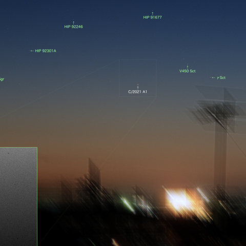 夕空のレナード彗星