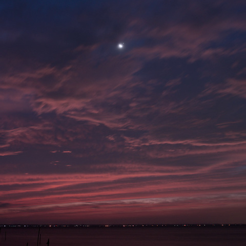 金星食後の月と金星