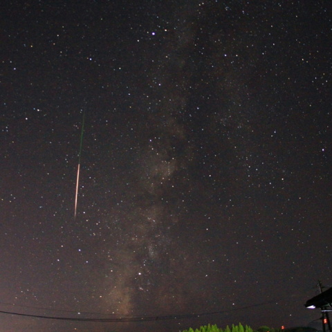 ベランダからのペルセウス座流星群