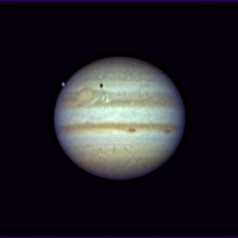 木星面に影を落とす衛星エウロパ