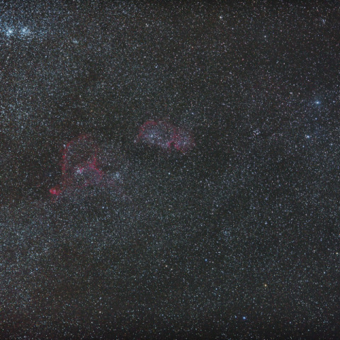 二重星団とハート星雲