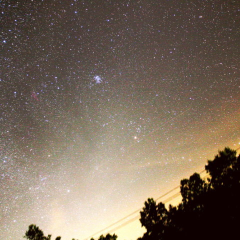 冬の星座と流星
