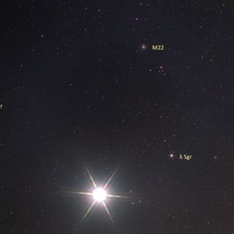 2021年11月13日　金星といて座λ星カウスボレアリスの接近