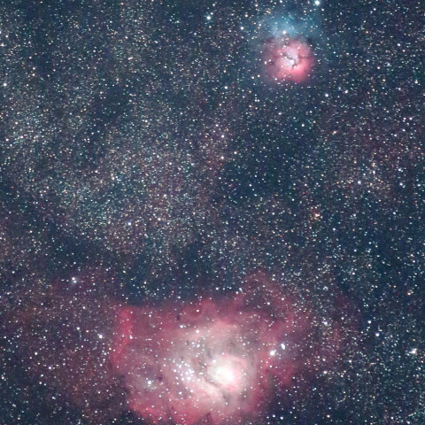 干潟星雲と三裂星雲