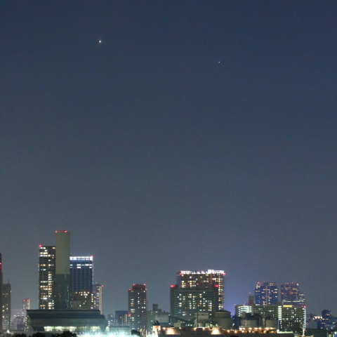 台場からの金星と木星