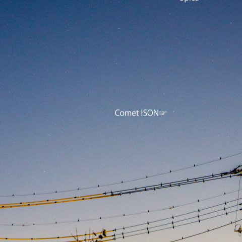 アイソン彗星とスピカと水星 2013/11/20