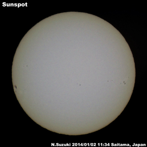 太陽黒点2014/01/02