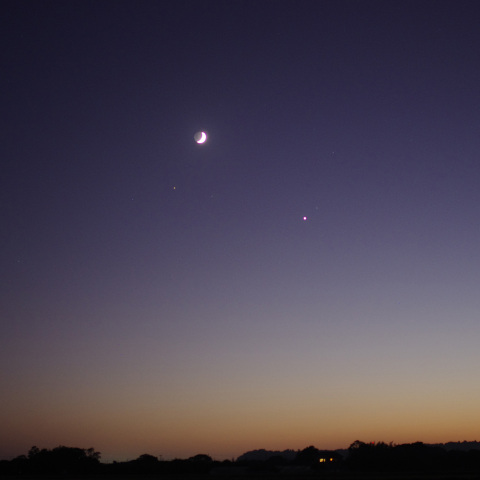 月と金星とアンタレス