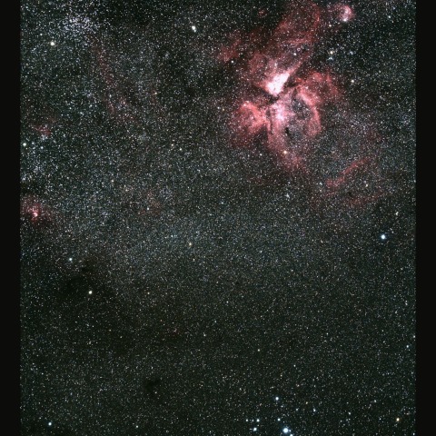 イータカリーナ星雲から南のプレアデス