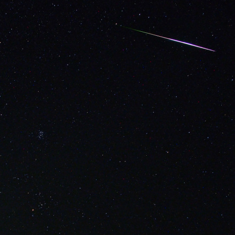 8/13 ペルセウス座流星群　ヒアデス・プレアデスと共に