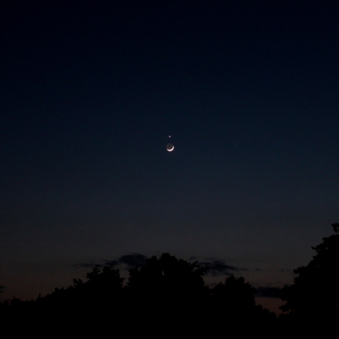 接近する月と金星