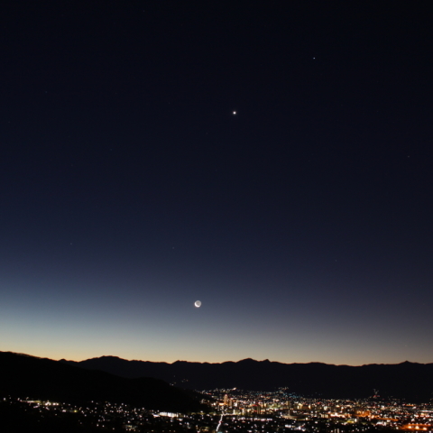 月、金星、スピカ