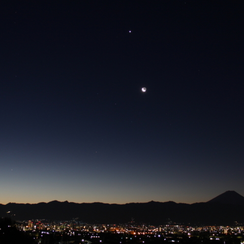 水星、アンタレス、月、金星