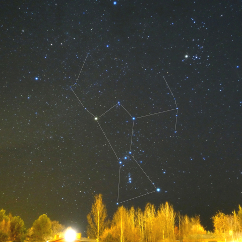 大地に立つオリオン座