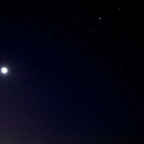 昇るさそり座と月・木星・火星