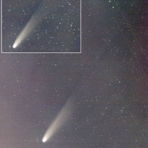 八王子市内からのレモン彗星