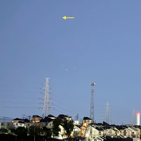 iPhoneで撮ったレモン彗星 (川崎市内)