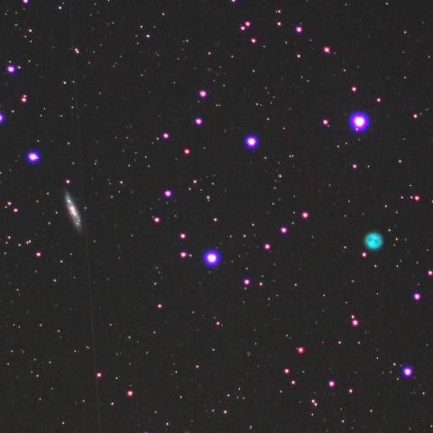 超短焦点アクロマートで撮った M97とM108