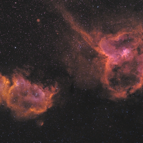 Ｈα－ＨαＯⅢＨβ合成によるIC1805とIC1848