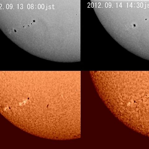 黒点及びその周辺の変化
