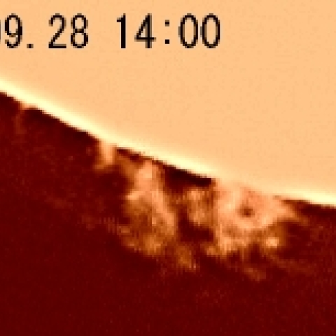 プロミネンスの変化（3日間）