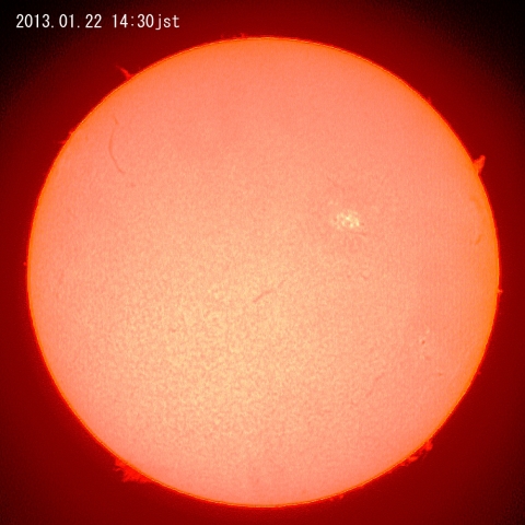 太陽、１月２２日