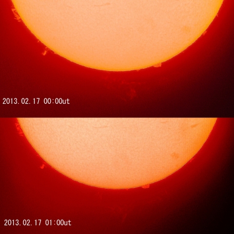 巨大プロミネンスの噴出と消滅
