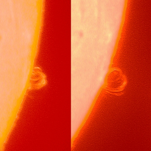 プロミネンスの変化、3月22日