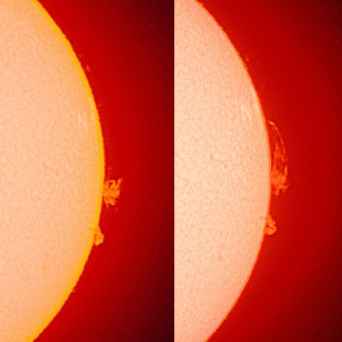 プロミネンスの短時間変化