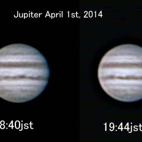 木星の一時間の自転