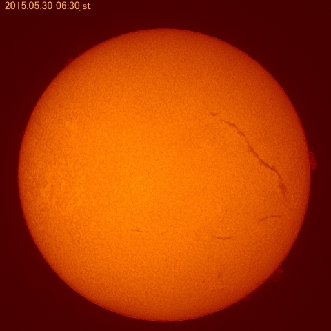 太陽、５月３０日
