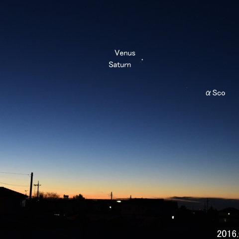 金星、土星の接近と新月前の月