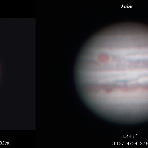 火星と木星の大きさ比較