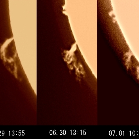 プロミネンスの変化