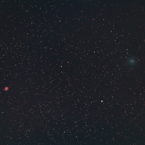 かに星雲とアトラス彗星(C/2020 M3)