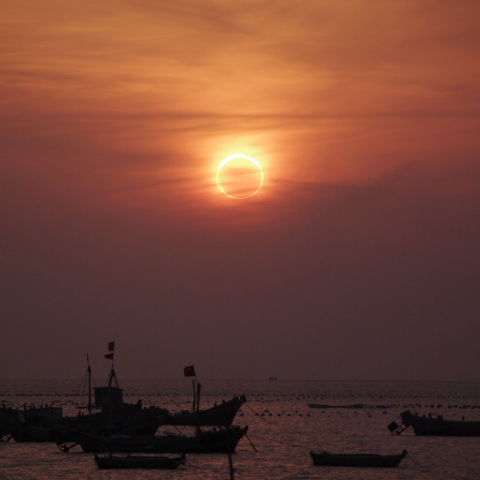 夕日の金環その２