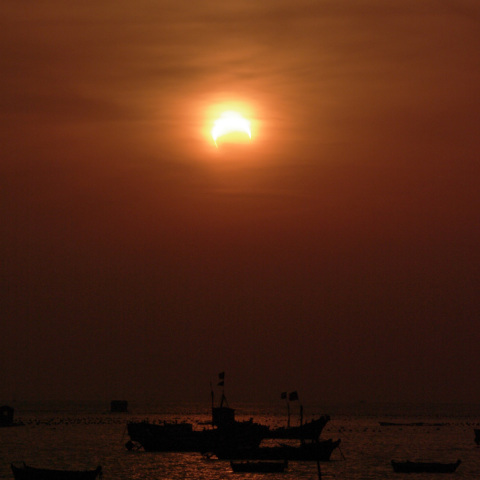 夕日の金環その１