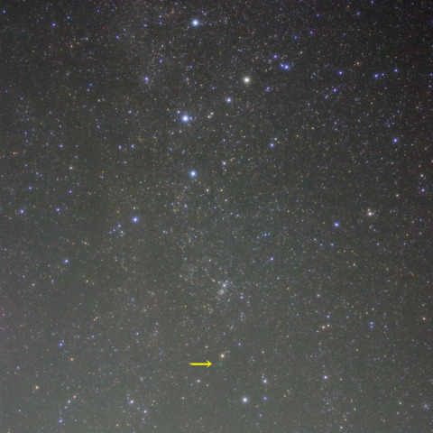 カシオペア座からハートレー彗星