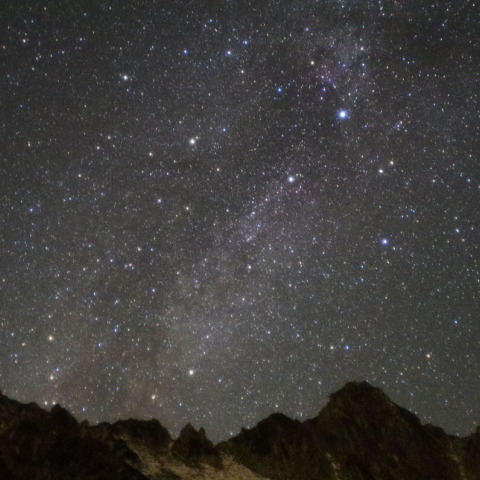 宝剣岳に沈む白鳥