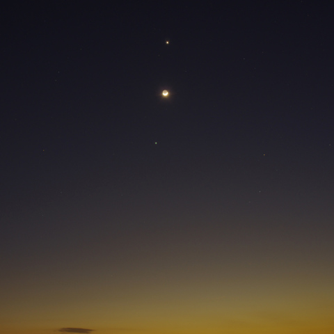 夕暮れの4天体
