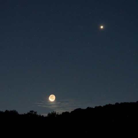 月と金星、火星の集合