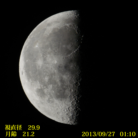 月齢２１.２の月