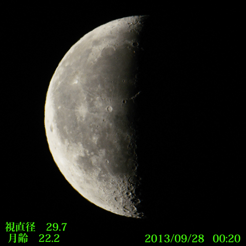 月齢２２.２の月