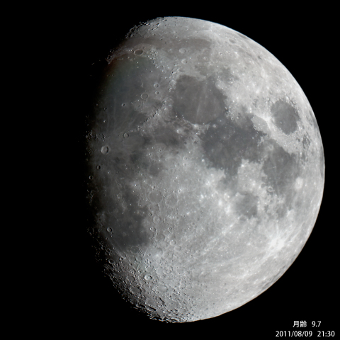 月齢9.7の月（8月9日）