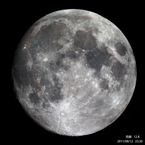 月齢１２.８の月（8月１２日）