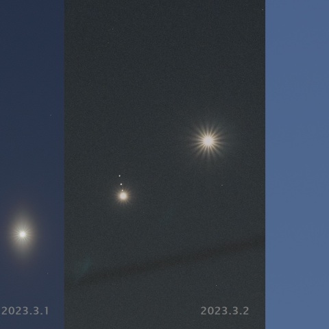 木星と金星 2023.3.1～3.3