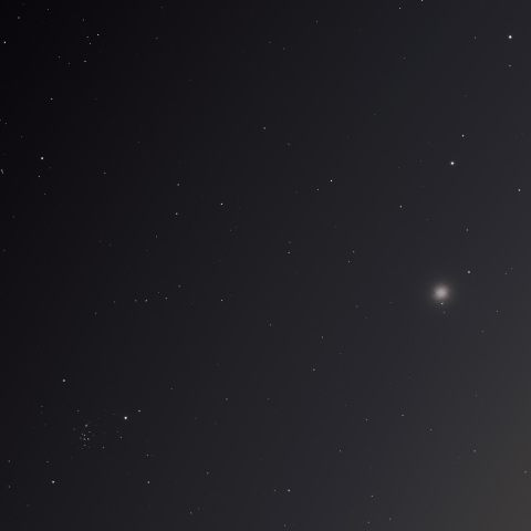 プレセペ星団の火星と金星