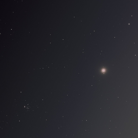 プレセペ星団の火星と金星