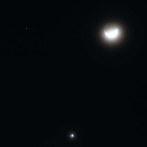 月と金星、火星